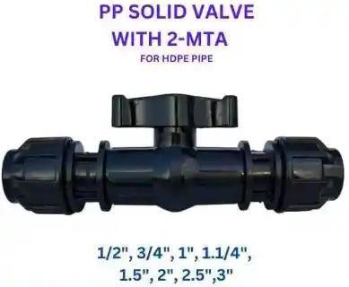 PP Solid Valve with 2 MTA